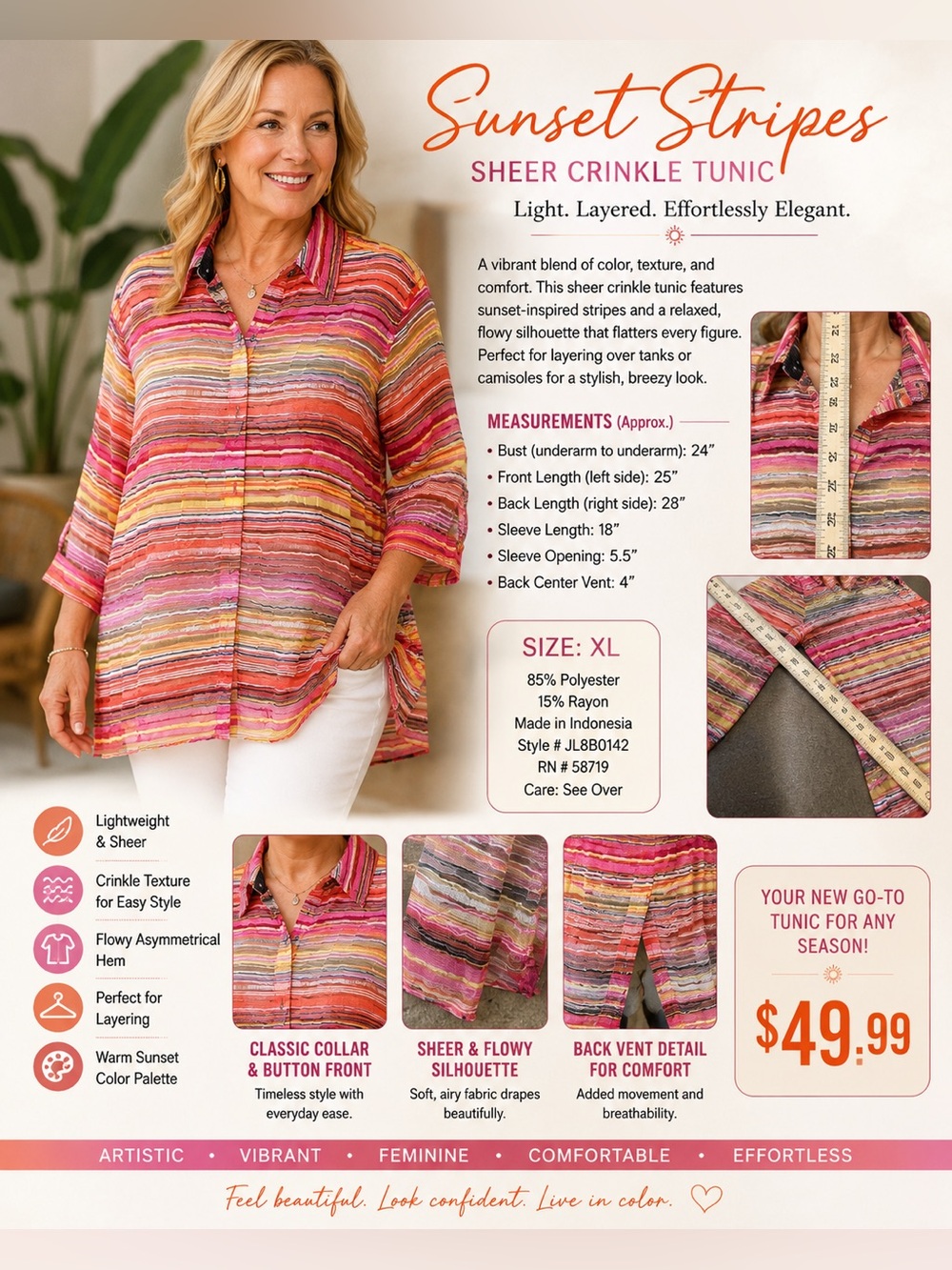 Tommy Bahama Pink Multistripe Button-Down Women's Shirt